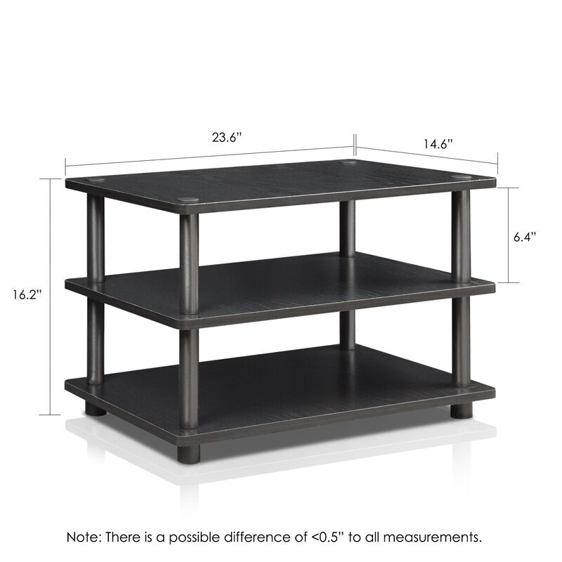 Furinno Furinno 15094BW/BK Turn-N-Tube Easy Assembly 4-Tier Corner TV Stand, Blackwood