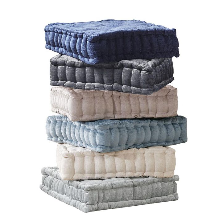 Belen Kox Navy Chenille Square Floor Pillow, Belen Kox