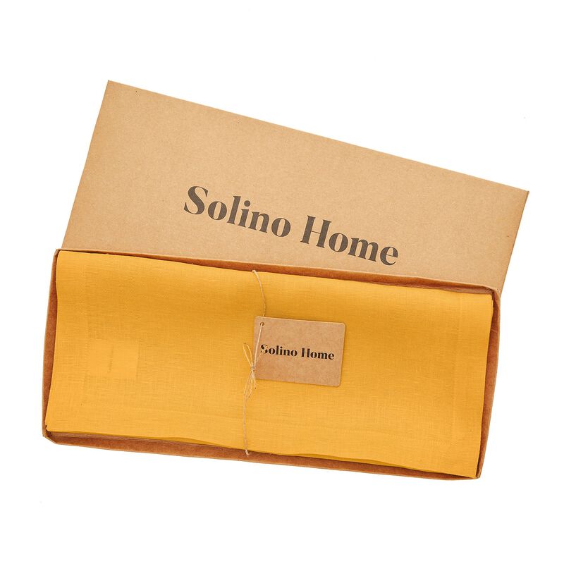 Solino Home 100% Pure Linen Table Runner | Fete for Valentine;s