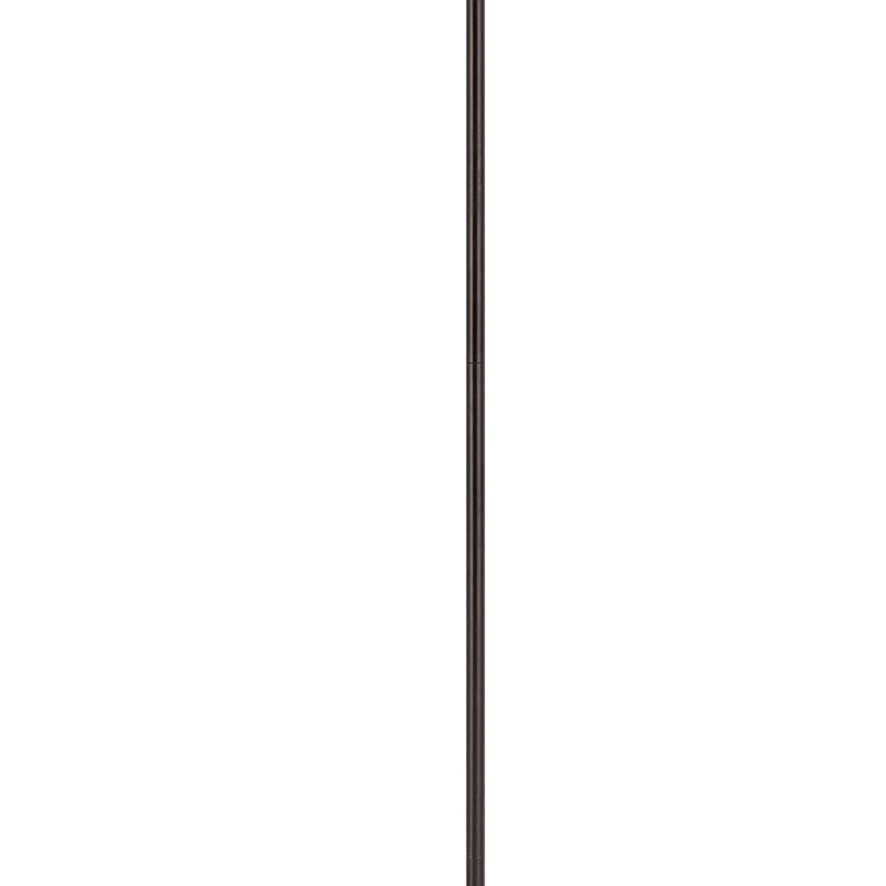 Cyan 65 Inch Adjustable Metal Arc Floor Lamp, White Mica Shade, Dark Bronze-Benzara
