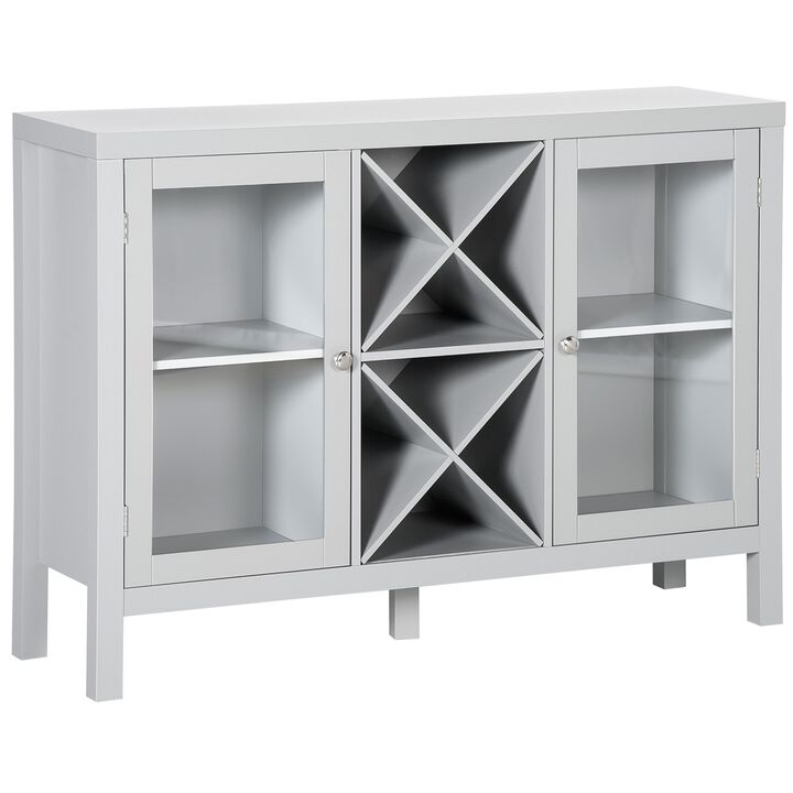 Gray Dining Storage: Modern Sideboard Buffet with Wine Rack & Shelves