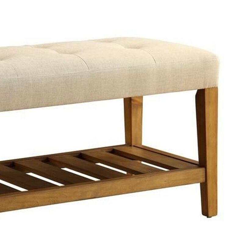 Wooden Bench, Beige & Oak-Benzara