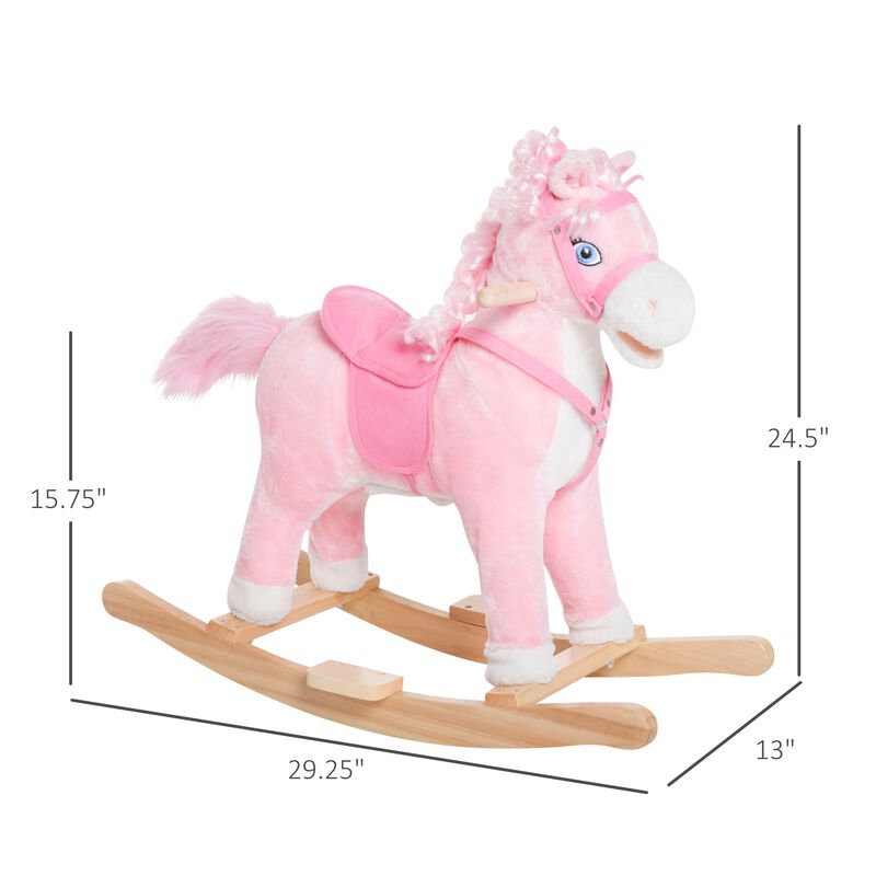 Pink Pony Pal: Plush Rocking Horse with Sounds & Swinging Tail