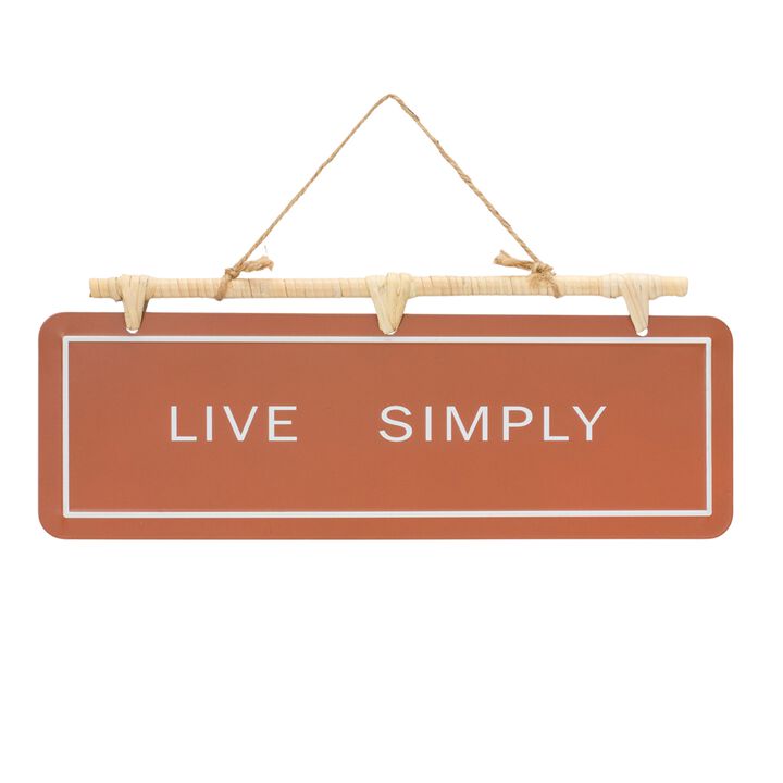 Live Simply and Give Thanks Sign – Set of 2 Iron Wall Art for Rustic Fall, Farmhouse, and Autumn-Inspired Decor