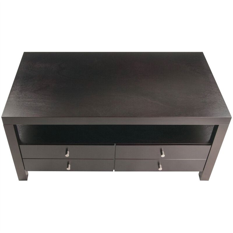 Hivvago Modern Espresso 2 Drawer Coffee Table