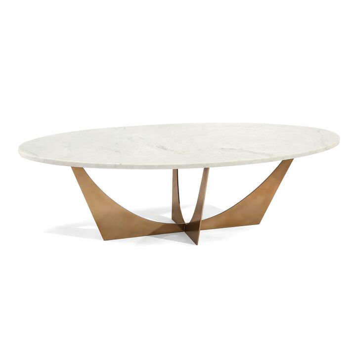 Marble And Brass Cocktail Table