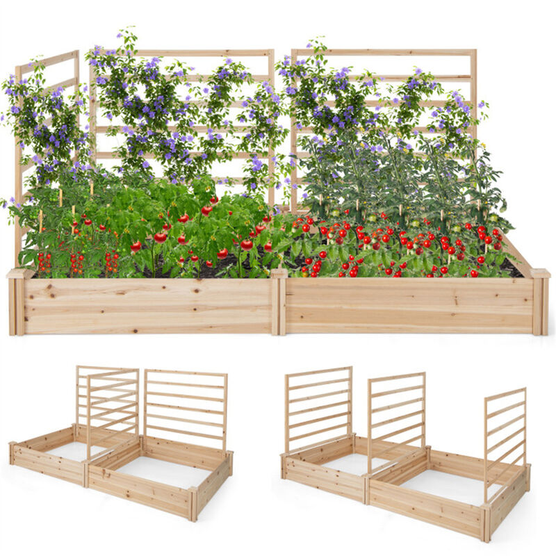 Outdoor Raised Garden Bed Planter Box for Vegetables and Flowers