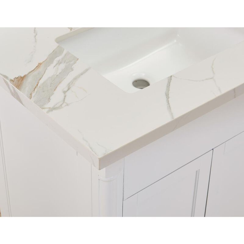 Altair 73 in. Composite Stone Vanity Top in Calacatta White with Sink