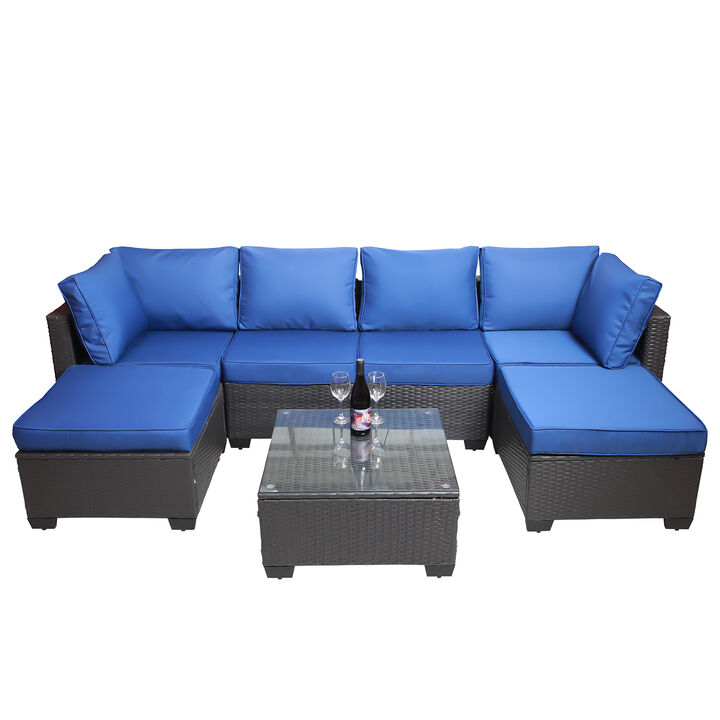 Merax Outdoor Garden Patio Furniture 7-Piece Sofa Sets