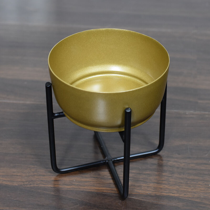 Handmade 100% Iron Round Modern Silver Coated Color 5.2 x 4.8 x 4.8 Inches Planters Pot 1003 BBH Homes
