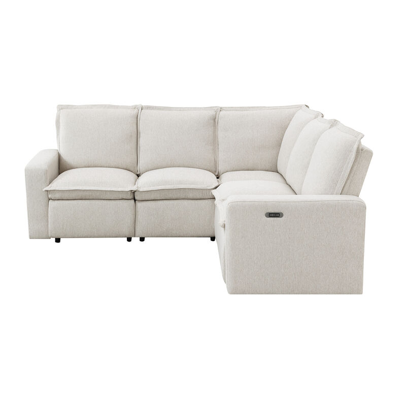 Merax Power Recliner Linen Sofa with USB Port for Living Room