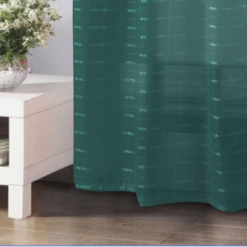 Olivia Gray Wanda Box Voile Grommet Panel - Machine Washable Polyester Curtain Panels with 8 Shiny Silver Grommets