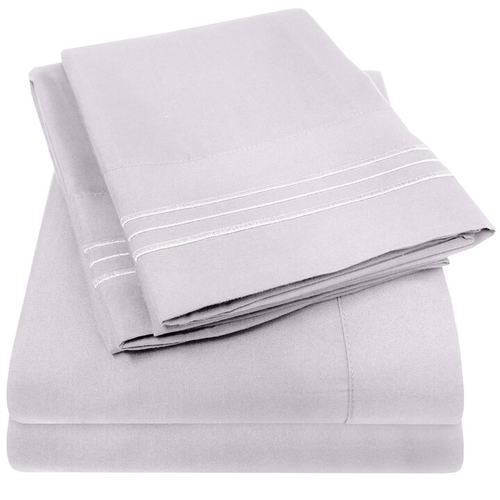 5 Piece Sheet Set, Ultra Soft 1800 Series Collection - Split King, Royal Blue