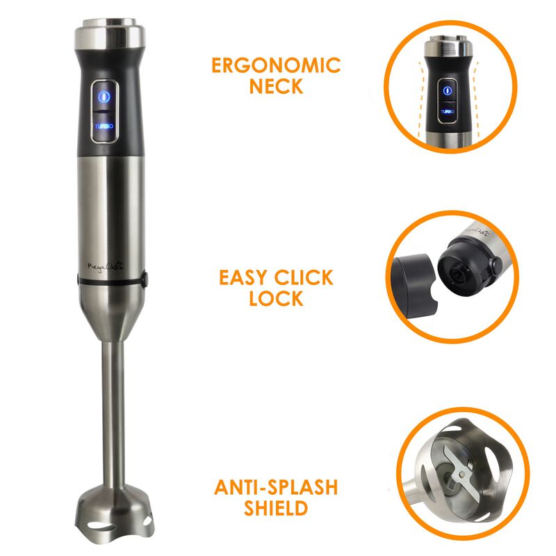 MegaChef 4 in 1 Multipurpose Immersion Hand Blender With Speed Control and Accessories