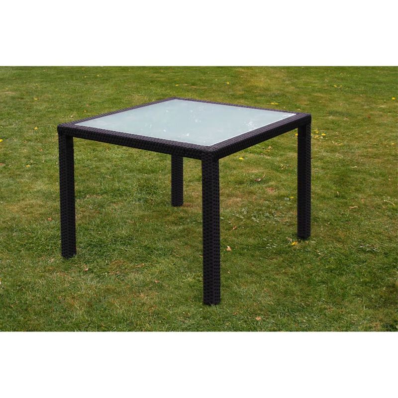 vidaXL 5 Piece Outdoor Dining Set with Cushions Poly Rattan Black
