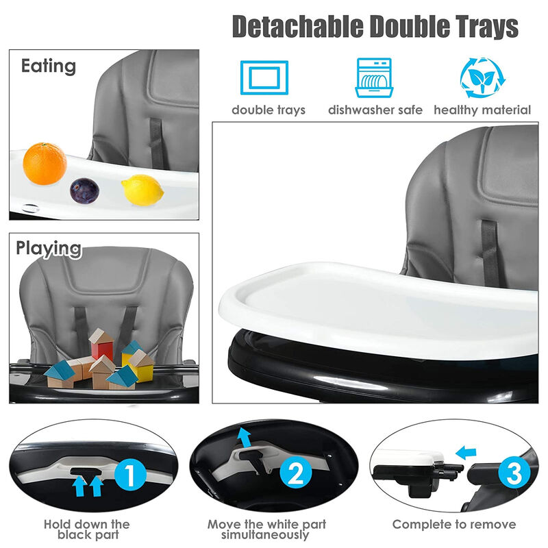 4-in-1 High Chair Booster Seat with Adjustable Height and Recline