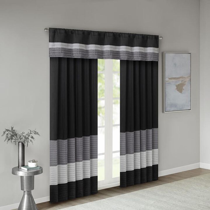 Belen Kox Black Pintuck Window Valance, Belen Kox