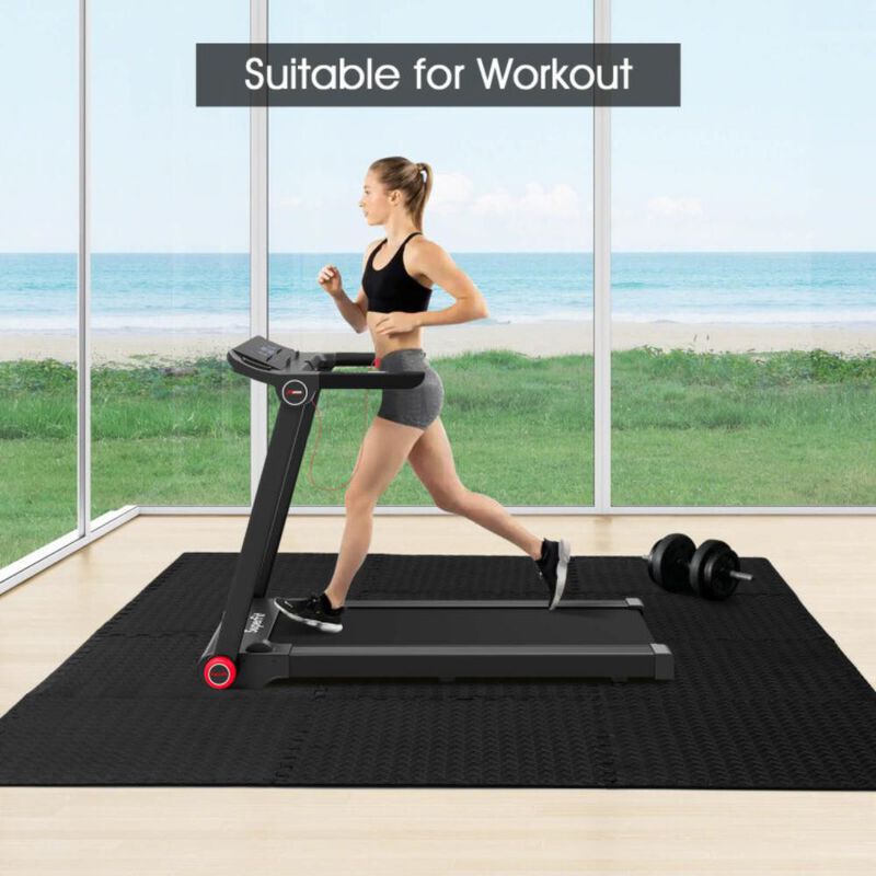Hivvago 12 Pieces Puzzle Interlocking Flooring Mat with Anti-slip and Waterproof Surface