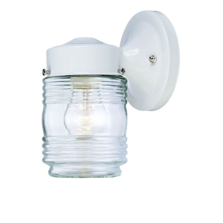 Hivvago White Standard Jelly Jar One Light Outdoor Wall Light