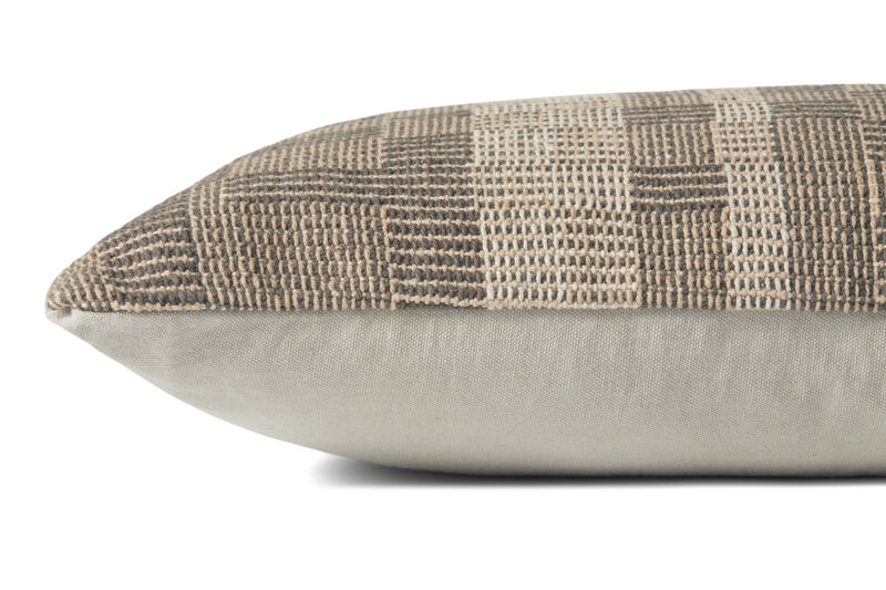 Bea PAL0021 Charcoal/Natural 13''x21'' Polyester Pillow by Amber Lewis x Loloi
