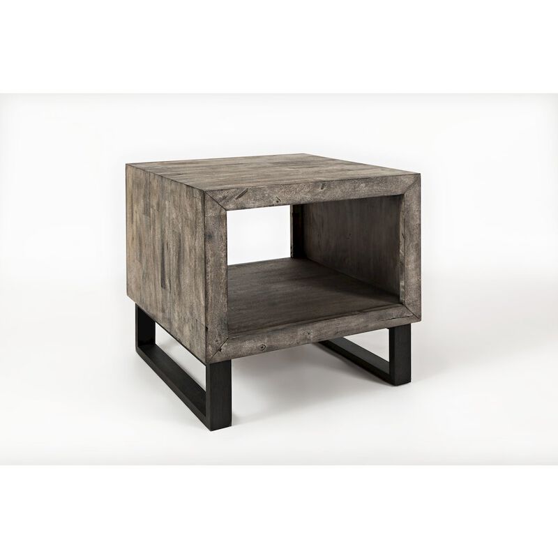 Jofran Mulholland Drive Modern Distressed Solid Wood End Table
