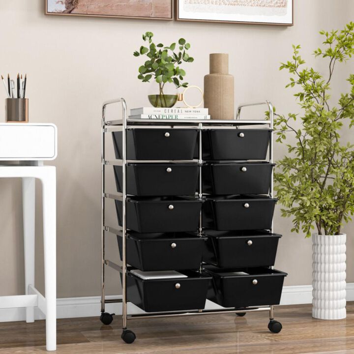 Hivvago 10-Drawer Rolling Storage Cart