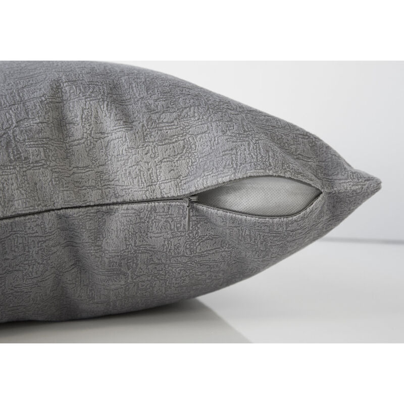 Monarch Specialties I 9273 Pillows, Set Of 2, 18 X 18 Square, Insert Included, Decorative Throw, Accent, Sofa, Couch, Bedroom, Polyester, Hypoallergenic, Grey, Modern