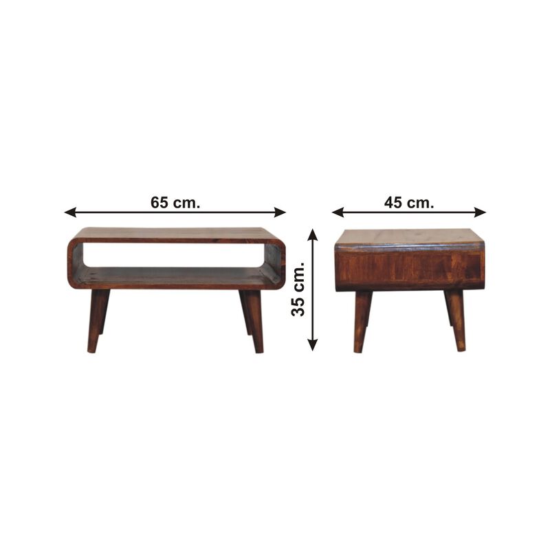 Open Chestnut  Solid Wood Media Unit