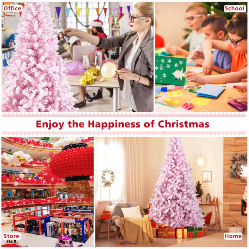 Hivvago 7.5 Feet Flocked Christmas Tree