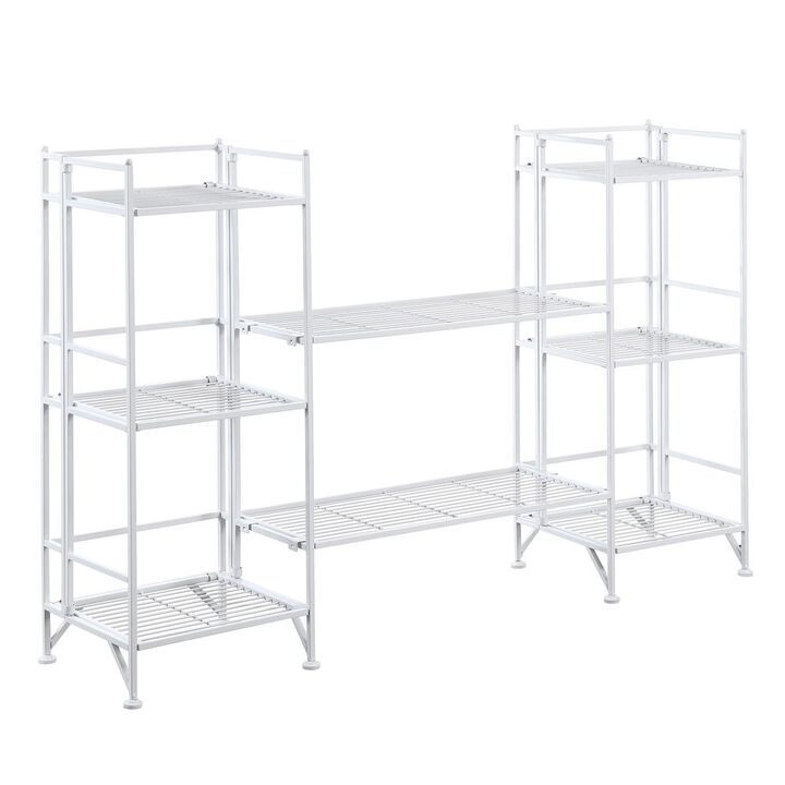 Convenience Concepts Xtra Storage 3 Tier Folding Metal Shelves with Set of 2 Extension Shelves