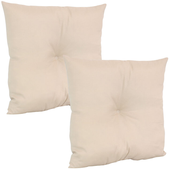 Sunnydaze Set of 2 19" Square Polyester Tufted Pillows