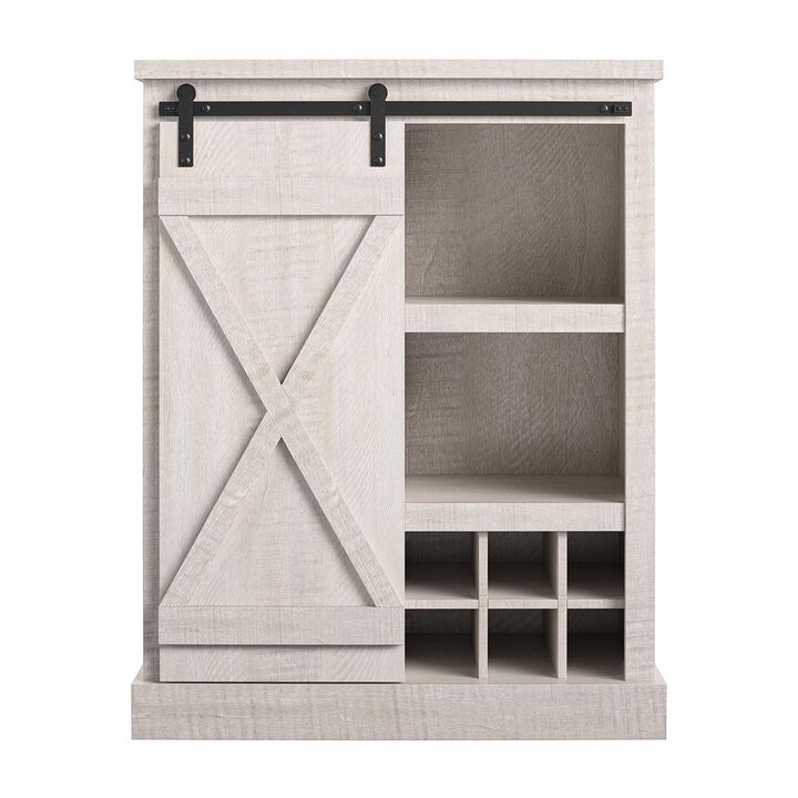 Ameriwood Home Knox County Bar Cabinet, Rustic White