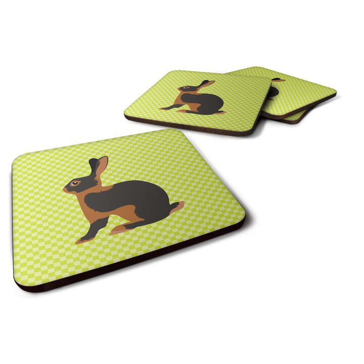 Caroline's Treasures Tan Rabbit Green Decorative Coasters, 3.5, Multicolor