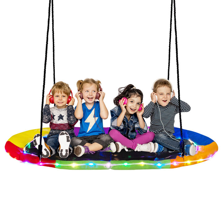 Saucer Swing with LED Lights for Kids and Adults