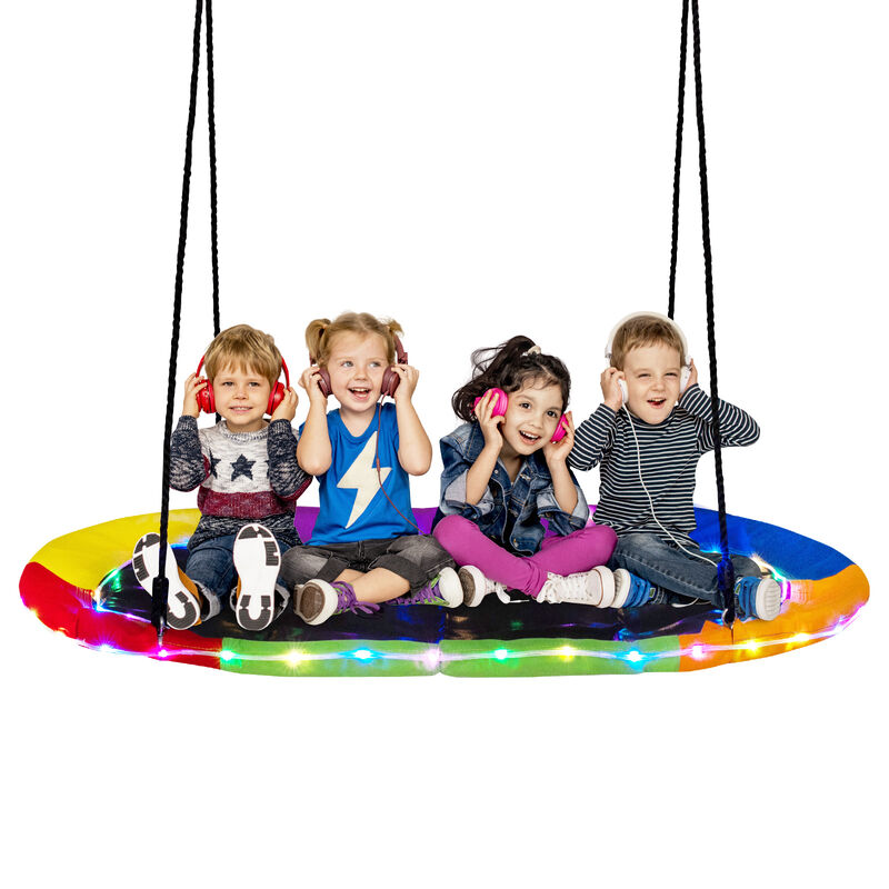 Saucer Swing with LED Lights for Kids and Adults