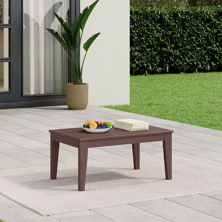 WestinTrends Low Outdoor HDPE Patio Rectangle Coffee Table