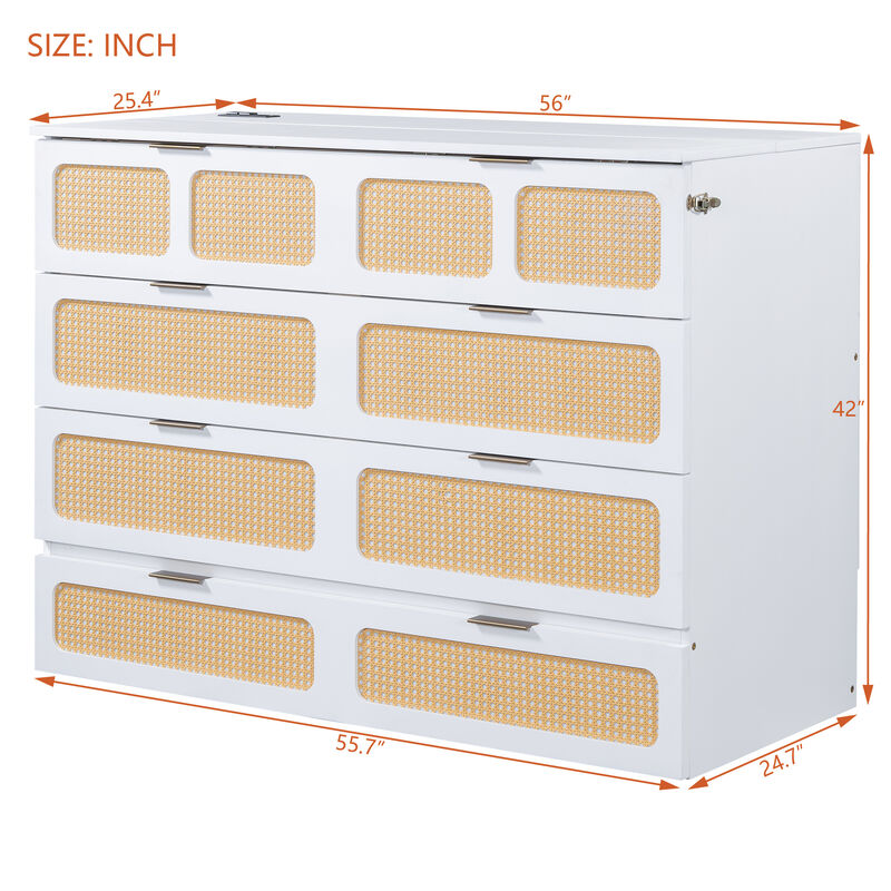 Merax Murphy Bed Cabinet with a Storage Drawer