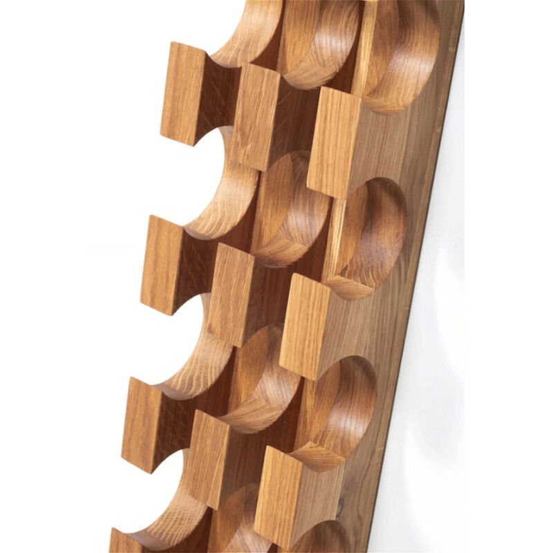 Unfinished Solid Oak Hardwood Wine Rack for 6 Bottles - Wall-Mounted Handmade Wine Bottle Holder