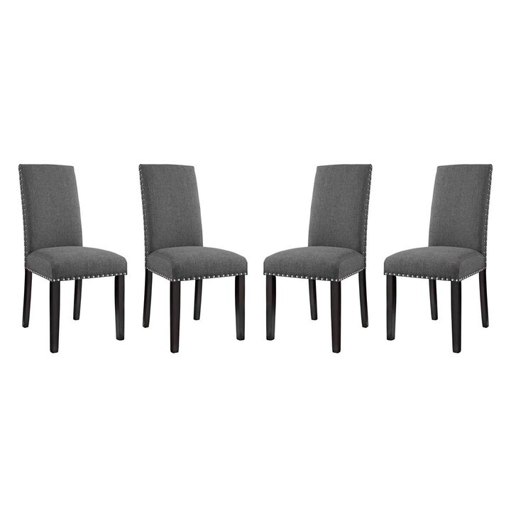 Parcel Dining Side Chair Fabric Set of 4-Benzara