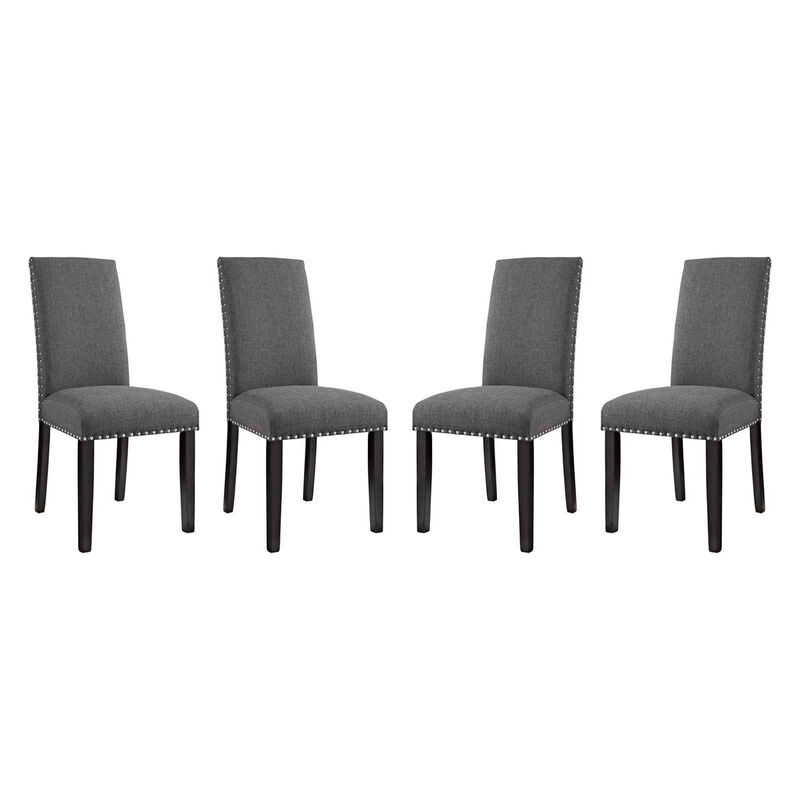 Parcel Dining Side Chair Fabric Set of 4-Benzara