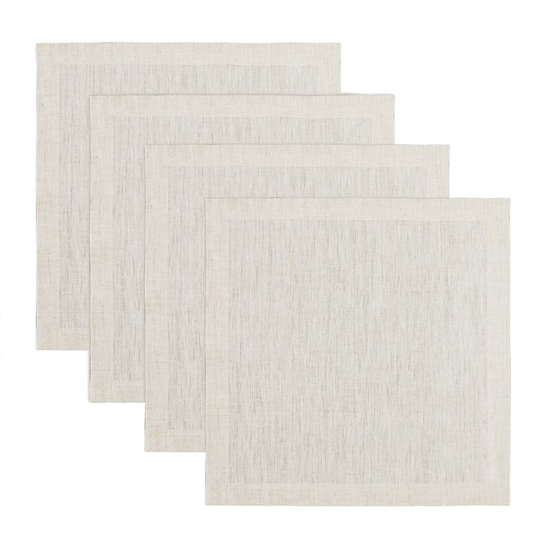 Solino Home 100% Pure Linen 14 x 14 Inch Square Placemats Set of 4 | Athena