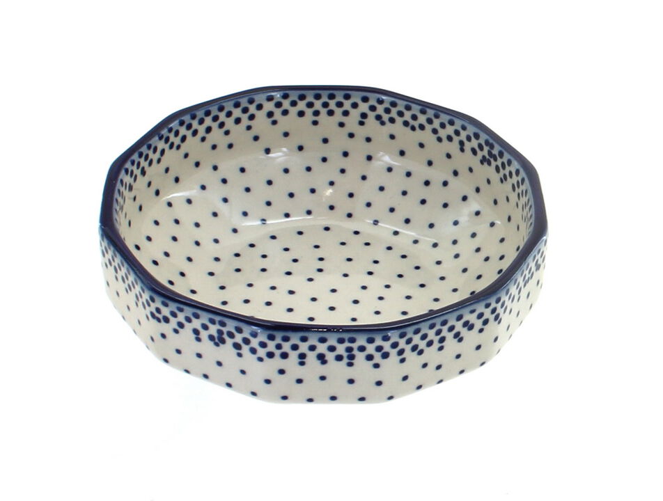 Blue Rose Polish Pottery Small Dots Small Angular Bowl