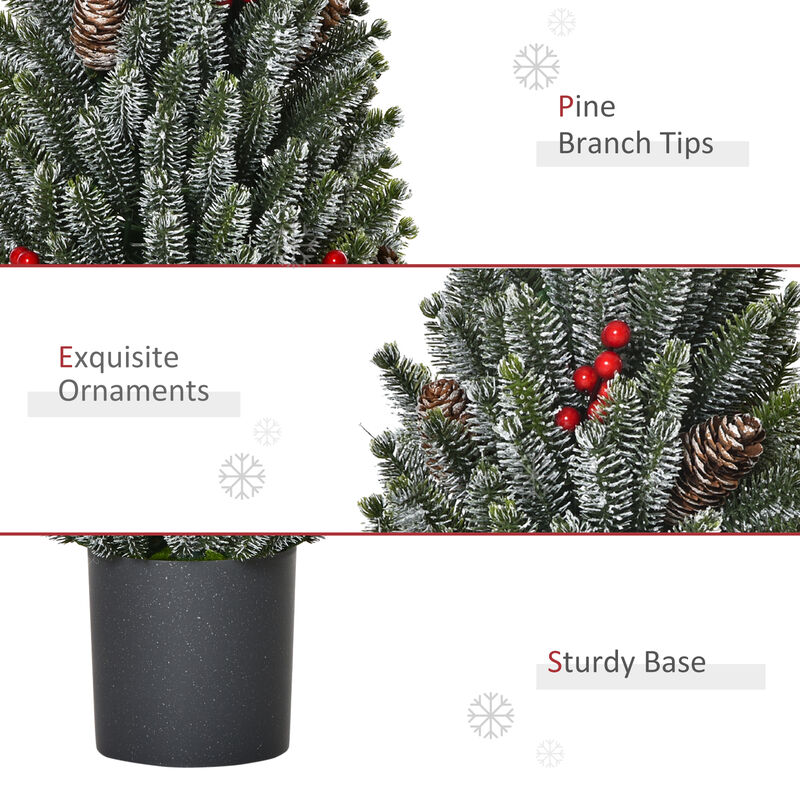 1.5' Miniature Snow Flocked Christmas Tree Tabletop Holiday Indoor Decoration