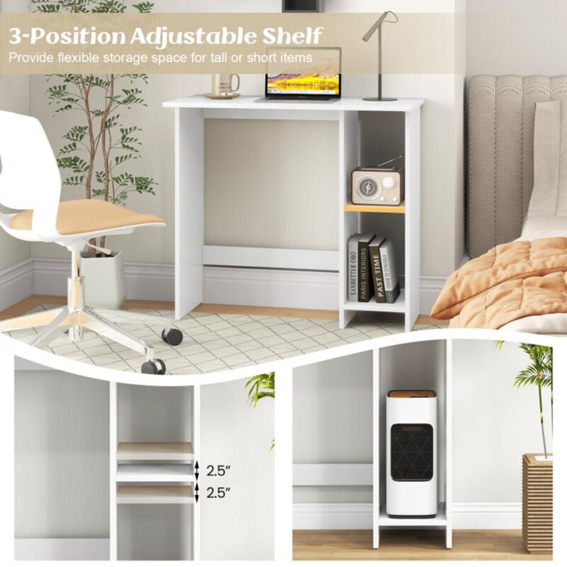 Hivvago Small Computer Desk with Storage and Adjustable Shelf