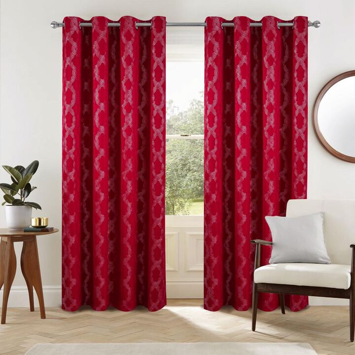 Oliva Gray Jansen Rubber Blackout Grommet Panel - 54x90" Red