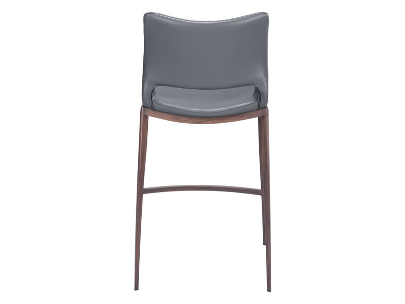Ace Counter Stool (Set of 2) Dark Gray & Walnut