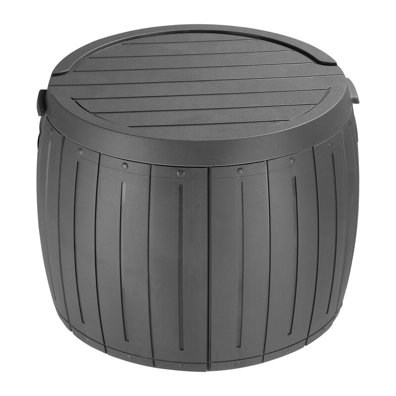 Thickened 36-Gallon Round Deck Box for Outdoor Storage & Organization