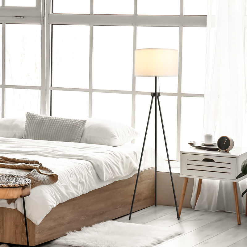 Modern Tall Floor Reading Light Fixture with Footswitch Pedal
