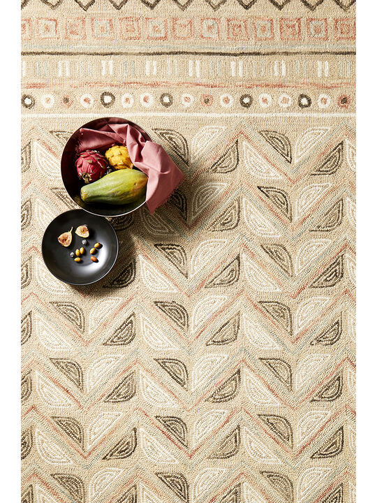 Priti PRT08 Taupe/Multi 18" x 18" Sample Rug