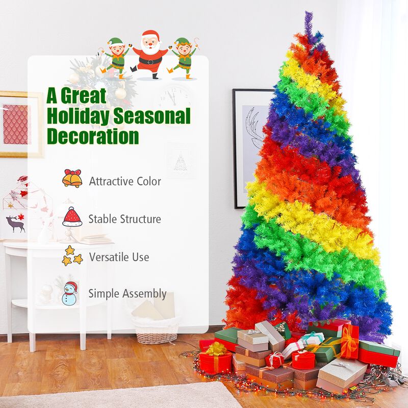 Artificial Hinged Traditional Christmas Tree with Metal Stand